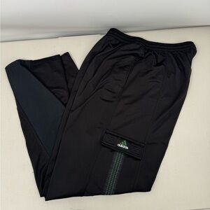 Adidas Track Pants Mens M Black Dark Green Baggy Cargo Pocket 90s Y2K
